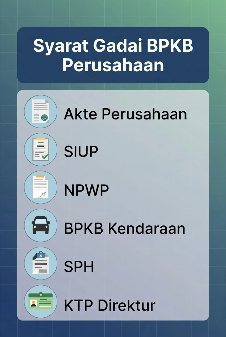 Gadai BPKB Perusahaan | Pinjaman Modal Usaha PT/CV Cepat & Aman 2 Syarat Gadai BPKB Perusahaan